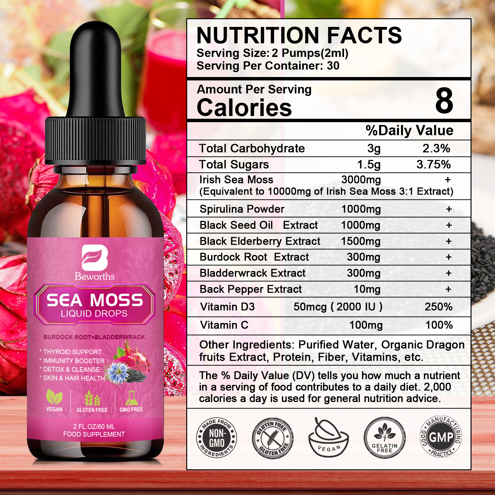 BEWORTHS 3000MG Seamoss Liquid – Root Stimulator Liquid Bewertung und Preis