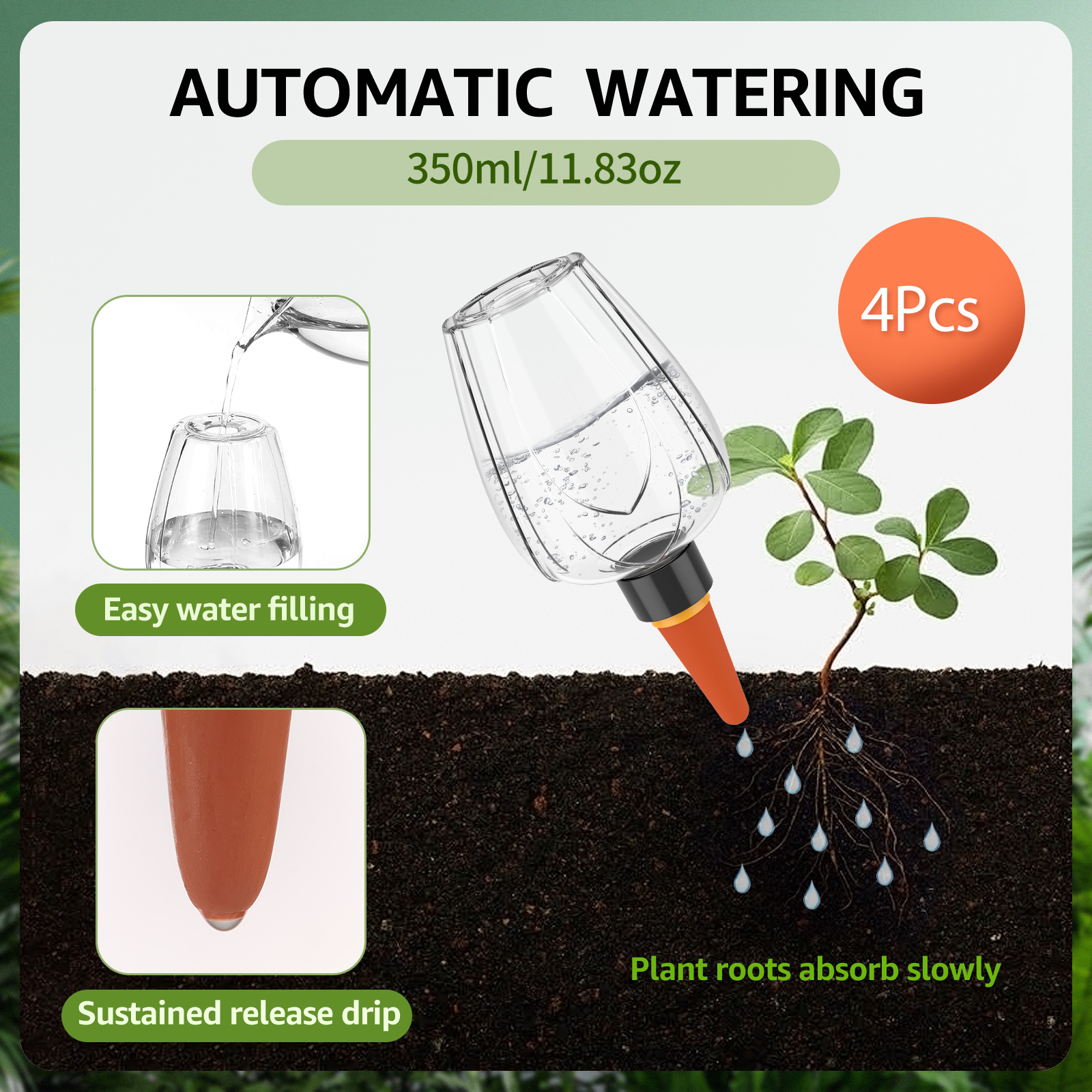 4Pcs Plant Watering Globe Clea – Self Watering Insert Bewertung und Preis