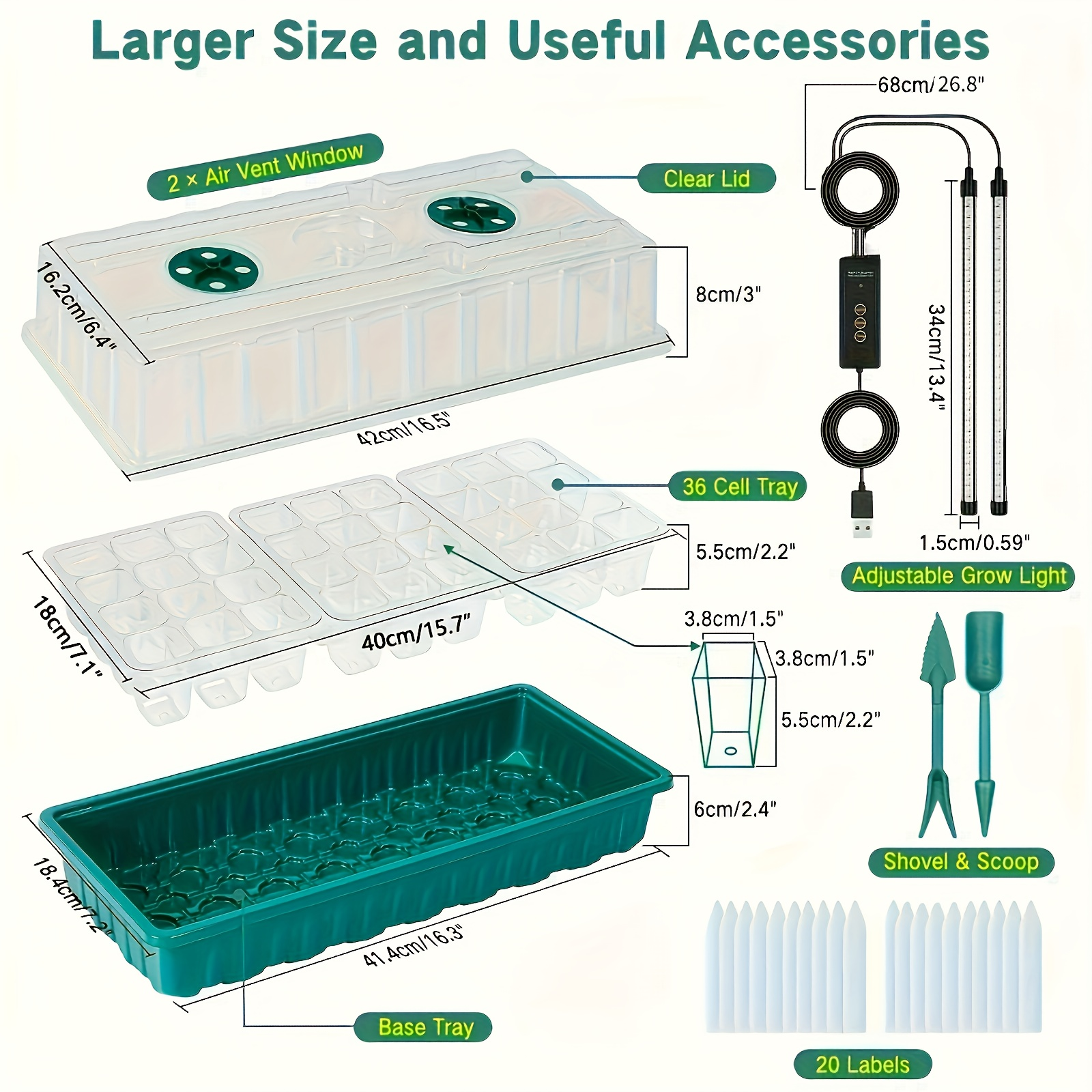 36-Cell Seed Starter Tray w/ G – Humidity Dome Kit Bewertung und Preis