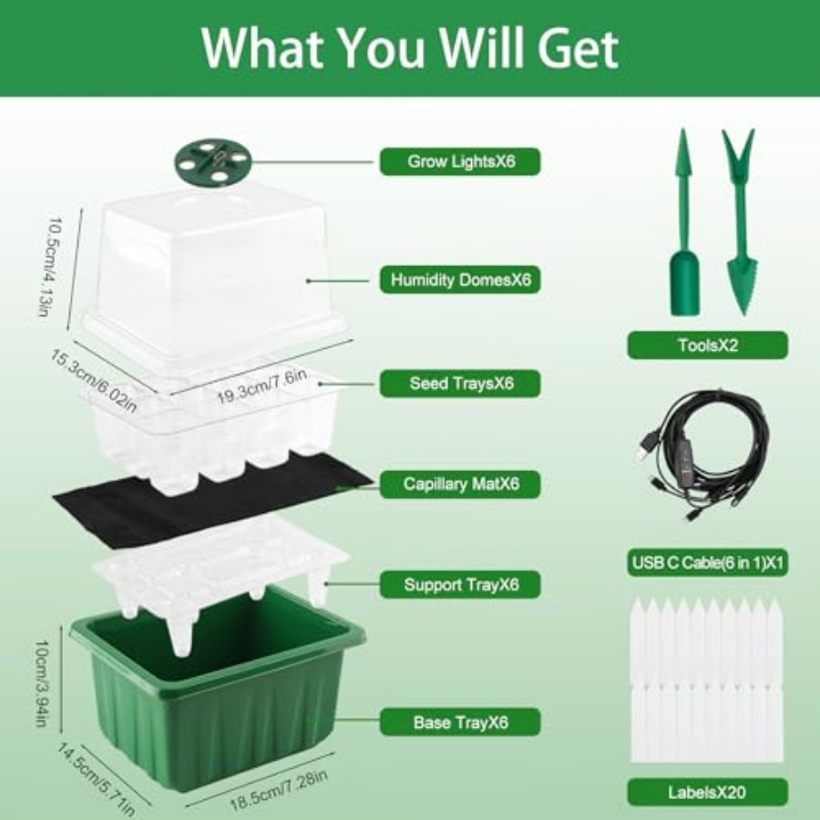 Seed Starter Tray with Light,  – Humidity Dome Kit Bewertung und Preis