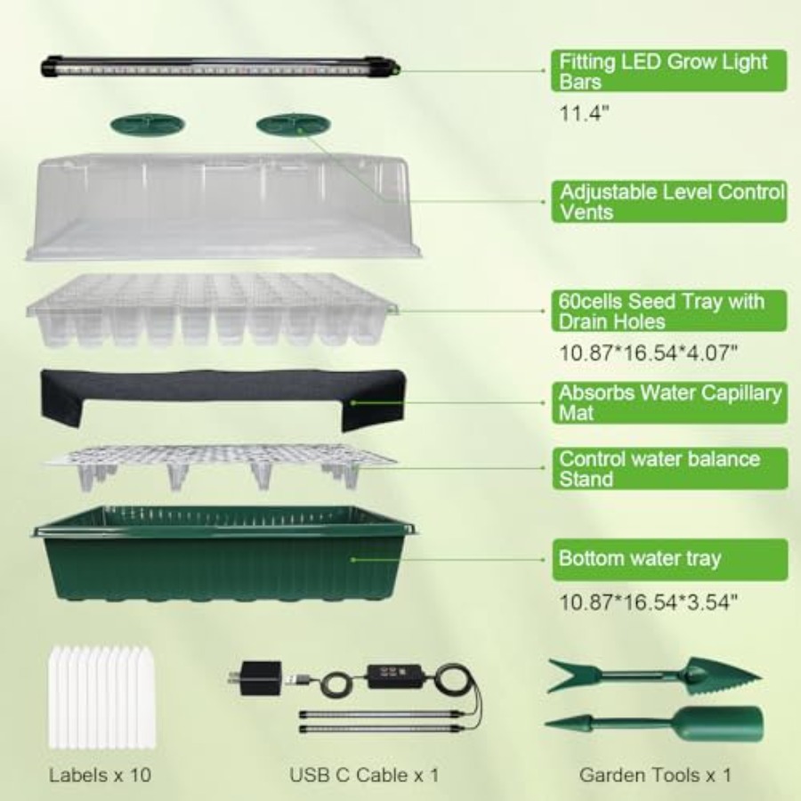 Seed Starter Tray with Grow Li – Humidity Dome Kit Bewertung und Preis