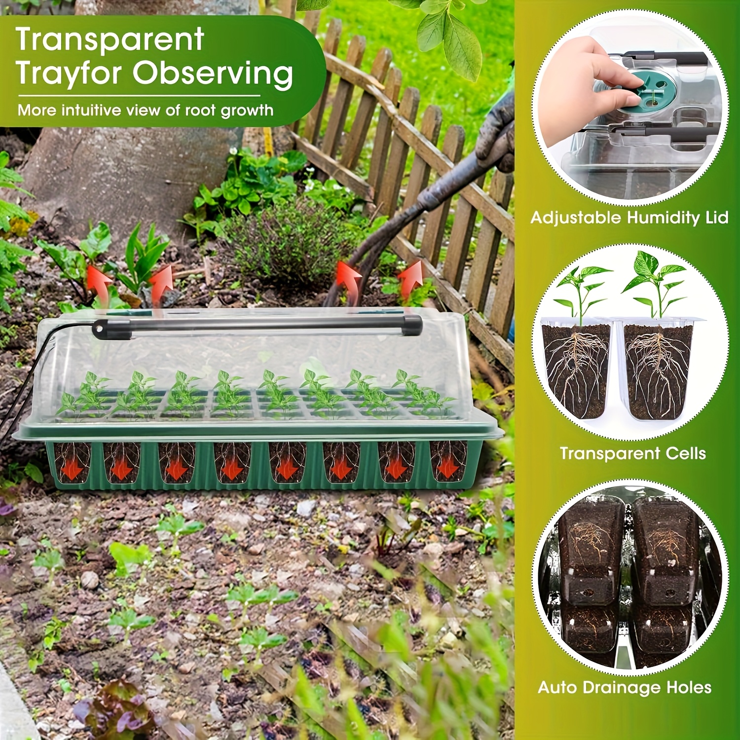 2PCS 72-Cell Seed Growing Kit  – Humidity Dome Kit Bewertung und Preis