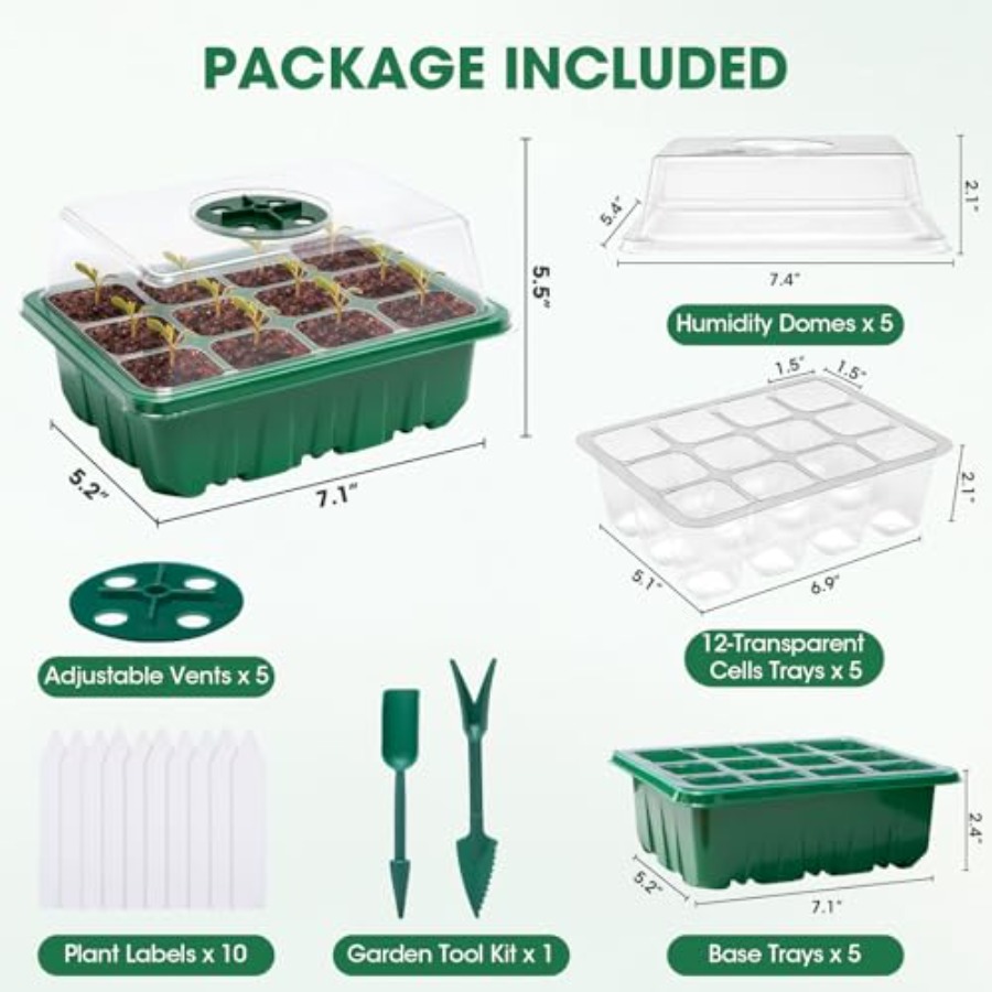 5 Packs Seed Starter Tray with – Humidity Dome Kit Bewertung und Preis
