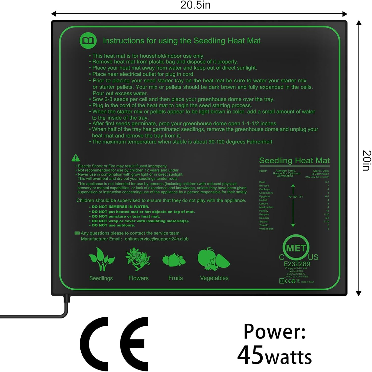 Seedling Heat Mat 10/25/50CM I – Rooting Gel Clone Bewertung und Preis